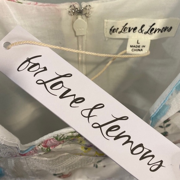 For Love & Lemons Shea Mini Dress L - Picture 4 of 5